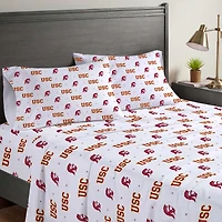 Pegasus USC Trojans Four-Piece Full Sheet Set