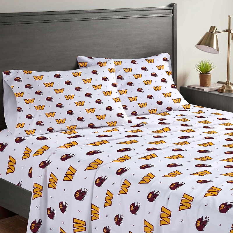 Pegasus Washington Commanders Four-Piece Full Sheet Set