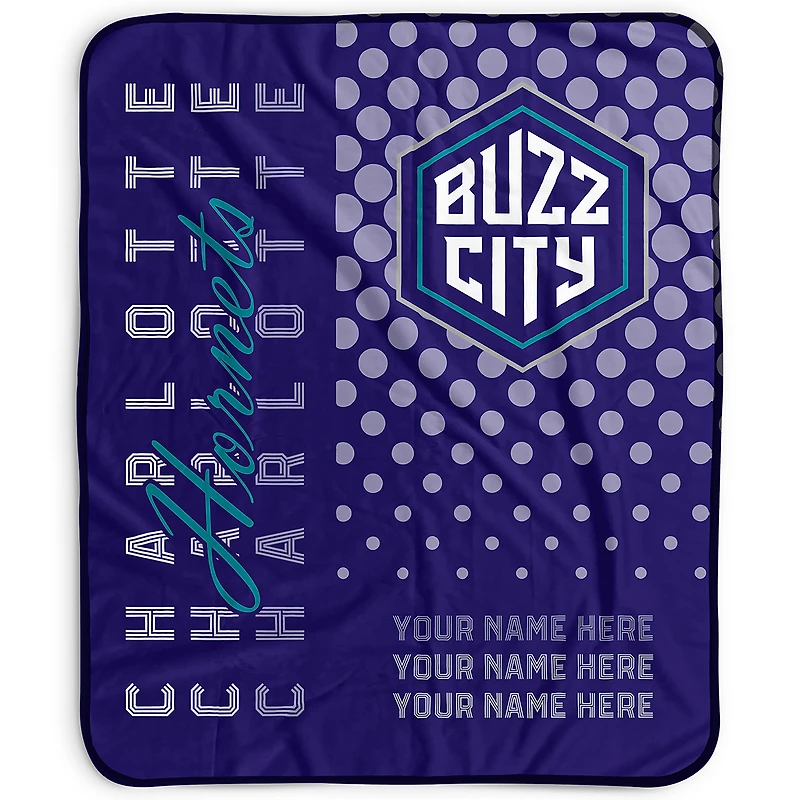 Pegasus Charlotte Hornets 50" x 60" Dots Personalized Fleece Blanket