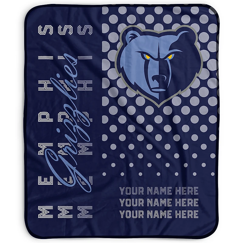 Pegasus Memphis Grizzlies 50" x 60" Dots Personalized Fleece Blanket