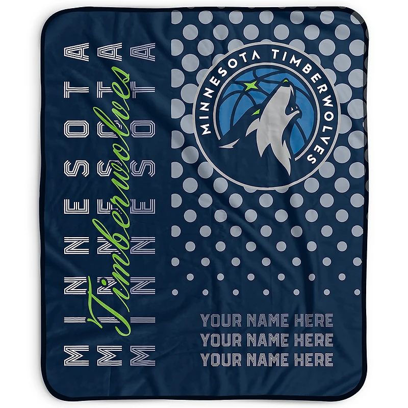 Pegasus Minnesota Timberwolves 50" x 60" Dots Personalized Fleece Blanket
