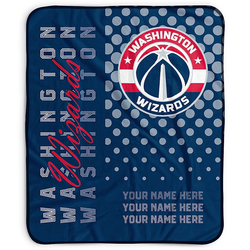 Pegasus Washington Wizards 50" x 60" Dots Personalized Fleece Blanket