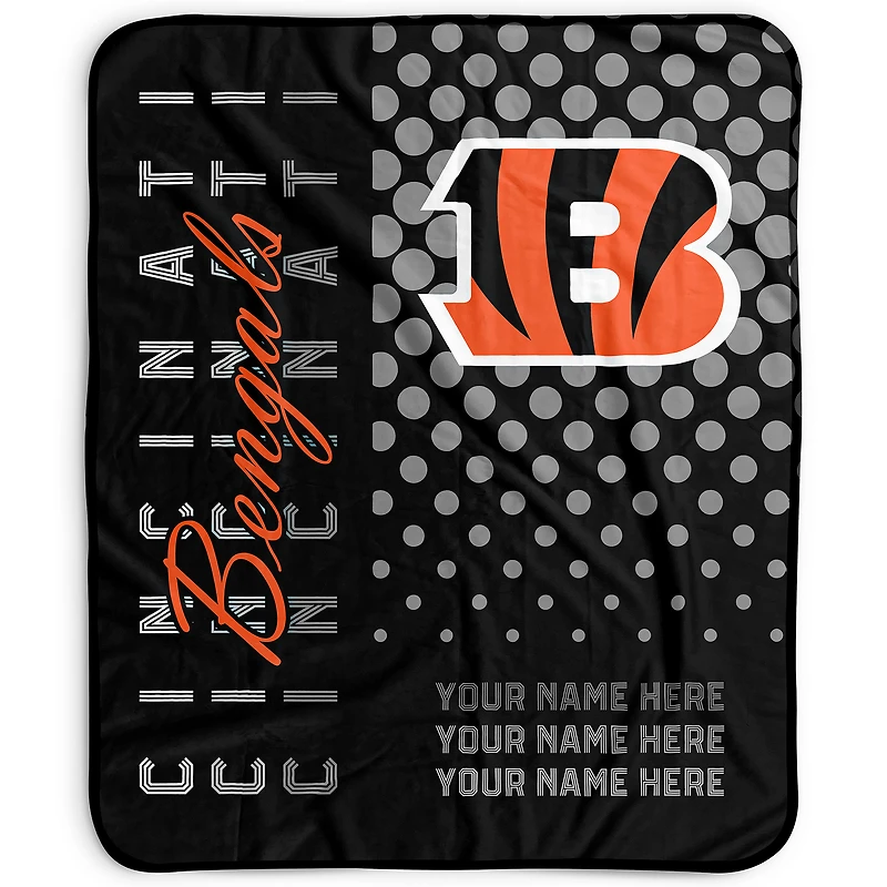 Pegasus Cincinnati Bengals 50" x 60" Dots Personalized Fleece Blanket