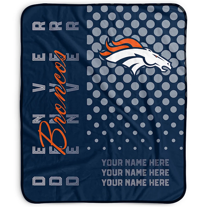 Pegasus Denver Broncos 50" x 60" Dots Personalized Fleece Blanket