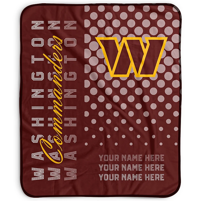 Pegasus Washington Commanders 50" x 60" Dots Personalized Fleece Blanket