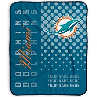 Pegasus Miami Dolphins 50" x 60" Dots Personalized Fleece Blanket