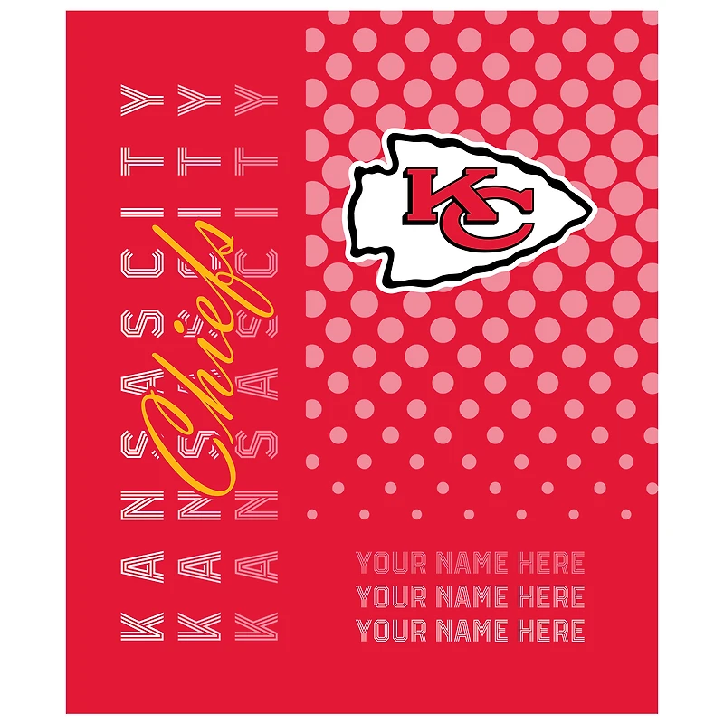 Pegasus Kansas City Chiefs 50" x 60" Dots Personalized Fleece Blanket