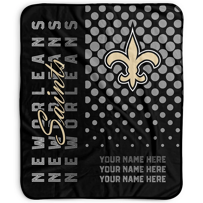 Pegasus New Orleans Saints 50" x 60" Dots Personalized Fleece Blanket