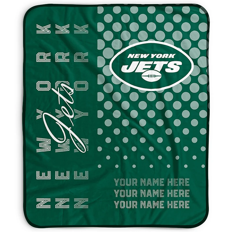 Pegasus New York Jets 50" x 60" Dots Personalized Fleece Blanket