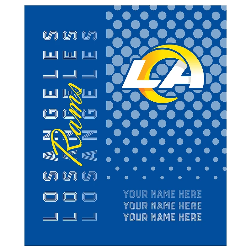 Pegasus Los Angeles Rams 50" x 60" Dots Personalized Fleece Blanket