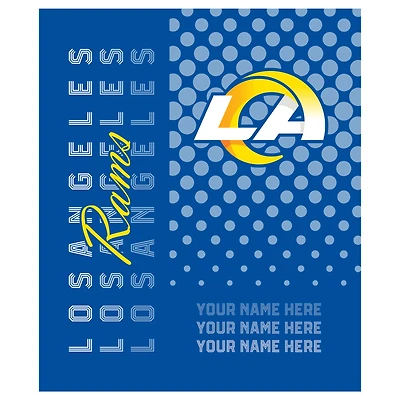 Pegasus Los Angeles Rams 50" x 60" Dots Personalized Fleece Blanket