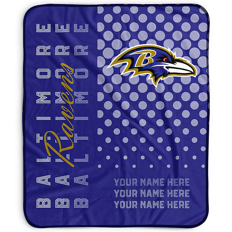 Pegasus Baltimore Ravens 50" x 60" Dots Personalized Fleece Blanket