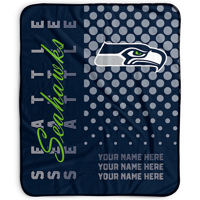 Pegasus Seattle Seahawks 50" x 60" Dots Personalized Fleece Blanket