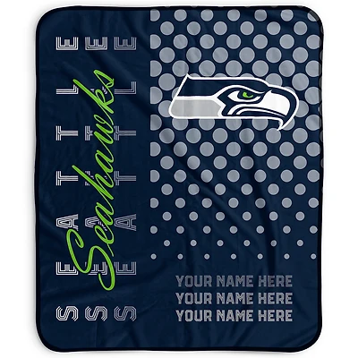 Pegasus Seattle Seahawks 50" x 60" Dots Personalized Fleece Blanket
