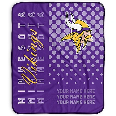 Pegasus Minnesota Vikings 50" x 60" Dots Personalized Fleece Blanket