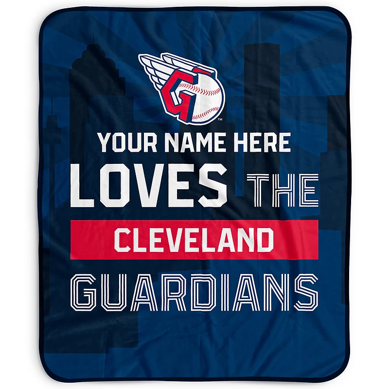 Pegasus Cleveland Guardians 50" x 60" City Skyline Personalized Fleece Blanket