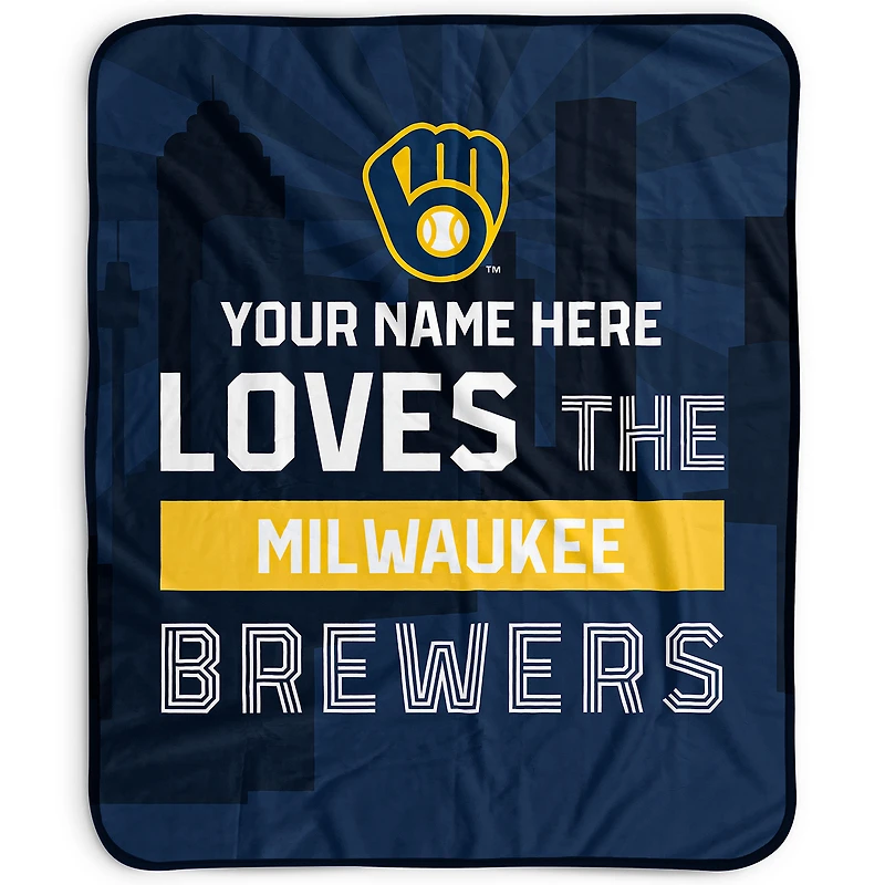 Pegasus Milwaukee Brewers 50" x 60" City Skyline Personalized Fleece Blanket