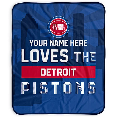 Pegasus Detroit Pistons 50" x 60" City Skyline Personalized Fleece Blanket