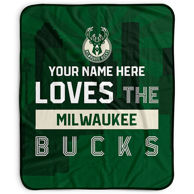 Pegasus Milwaukee Bucks 50" x 60" City Skyline Personalized Fleece Blanket