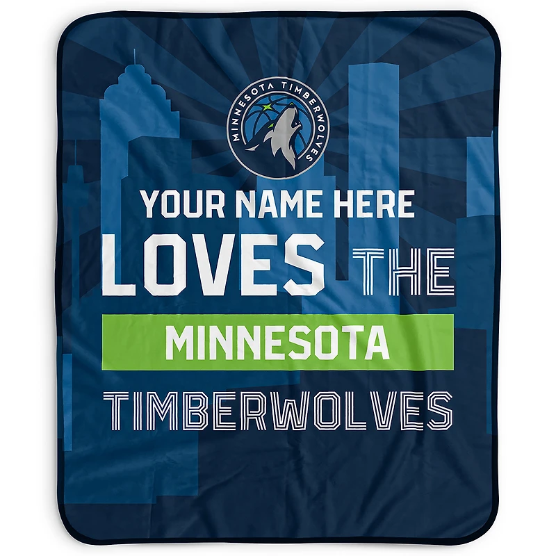 Pegasus Minnesota Timberwolves 50" x 60" City Skyline Personalized Fleece Blanket
