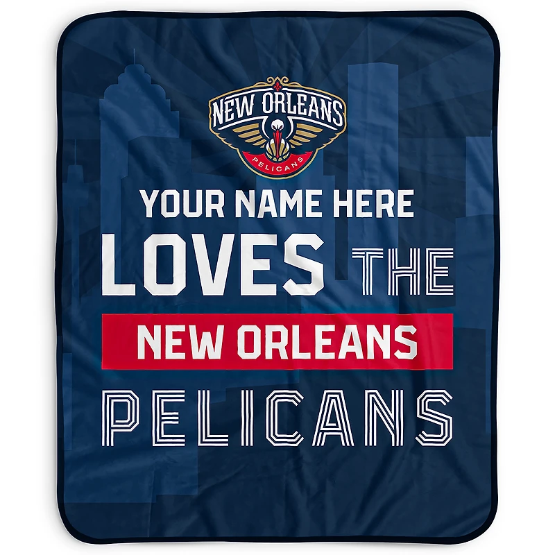 Pegasus New Orleans Pelicans 50" x 60" City Skyline Personalized Fleece Blanket