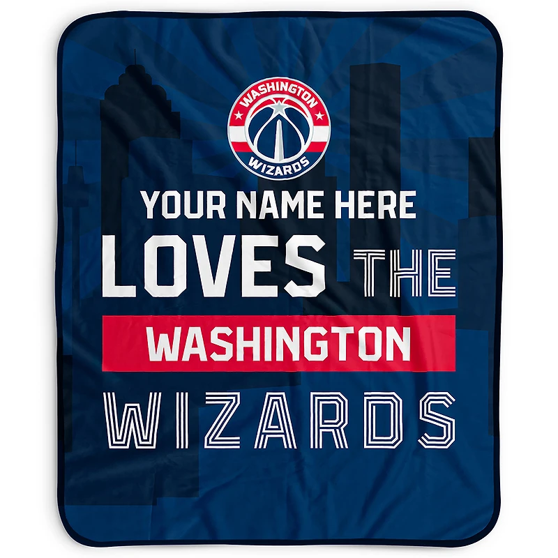 Pegasus Washington Wizards 50" x 60" City Skyline Personalized Fleece Blanket