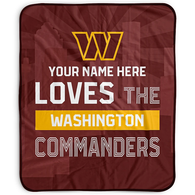 Pegasus Washington Commanders 50" x 60" City Skyline Personalized Fleece Blanket