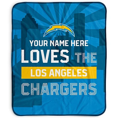 Pegasus Los Angeles Chargers 50" x 60" City Skyline Personalized Fleece Blanket