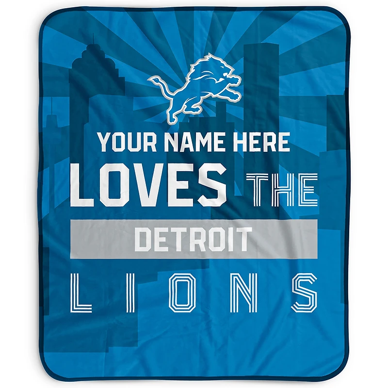 Pegasus Detroit Lions 50" x 60" City Skyline Personalized Fleece Blanket