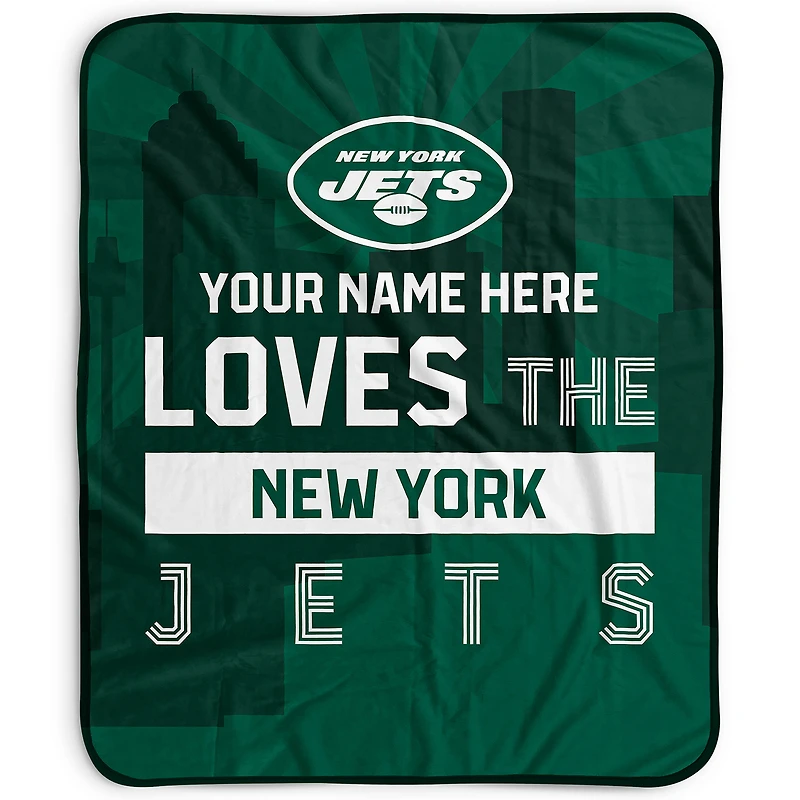 Pegasus New York Jets 50" x 60" City Skyline Personalized Fleece Blanket