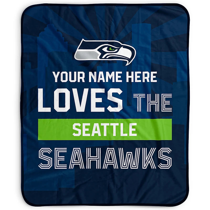 Pegasus Seattle Seahawks 50" x 60" City Skyline Personalized Fleece Blanket
