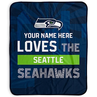 Pegasus Seattle Seahawks 50" x 60" City Skyline Personalized Fleece Blanket