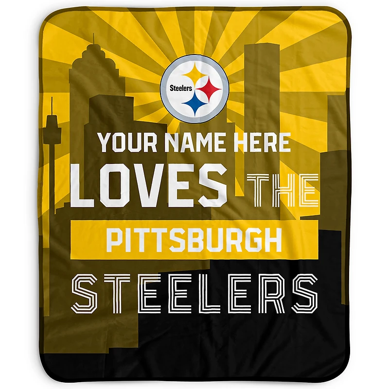 Pegasus Pittsburgh Steelers 50" x 60" City Skyline Personalized Fleece Blanket