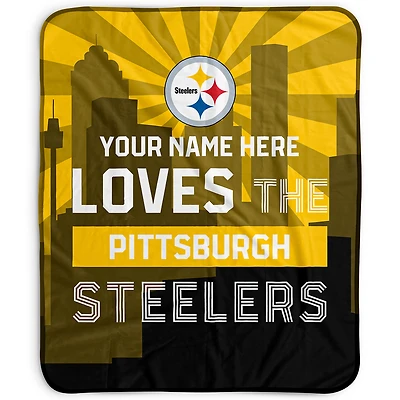 Pegasus Pittsburgh Steelers 50" x 60" City Skyline Personalized Fleece Blanket