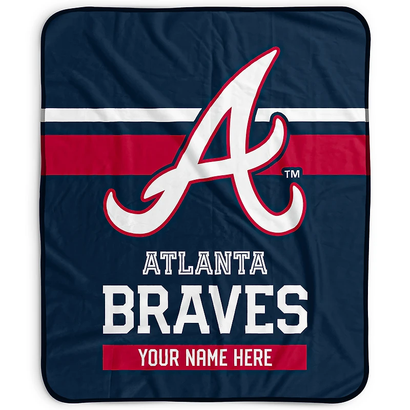 Pegasus Atlanta Braves 50" x 60" Stripes Personalized Fleece Blanket