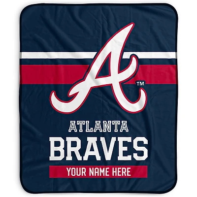 Pegasus Atlanta Braves 50" x 60" Stripes Personalized Fleece Blanket