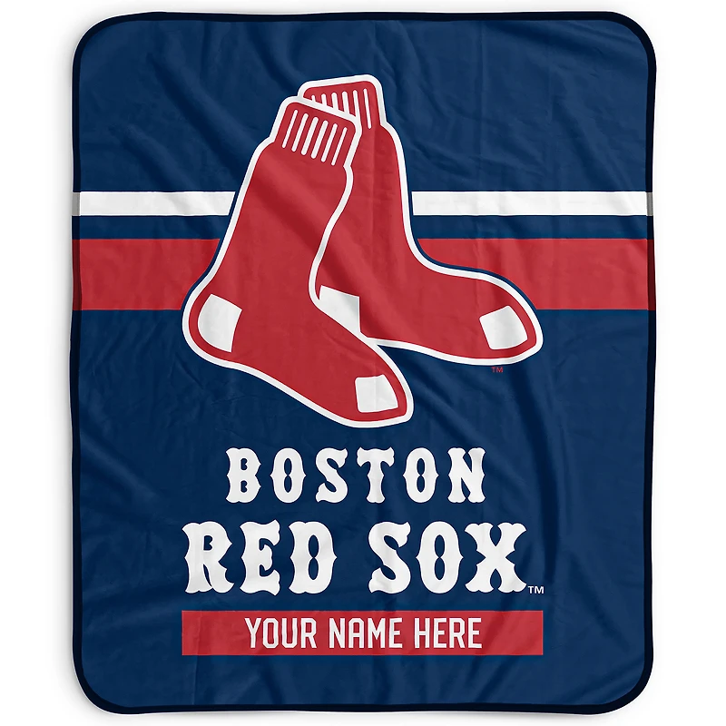 Pegasus Boston Red Sox 50" x 60" Stripes Personalized Fleece Blanket