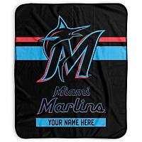 Pegasus Miami Marlins 50" x 60" Stripes Personalized Fleece Blanket