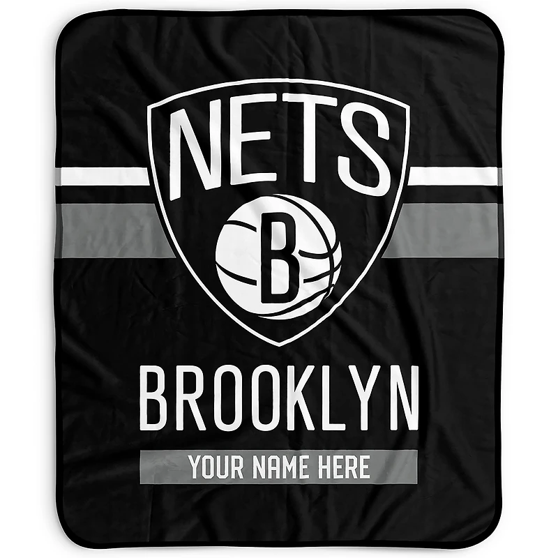 Pegasus Brooklyn Nets 50" x 60" Stripes Personalized Fleece Blanket
