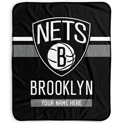 Pegasus Brooklyn Nets 50" x 60" Stripes Personalized Fleece Blanket