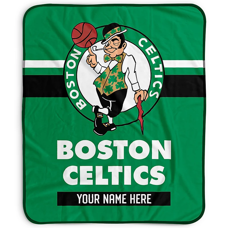 Pegasus Boston Celtics 50" x 60" Stripes Personalized Fleece Blanket