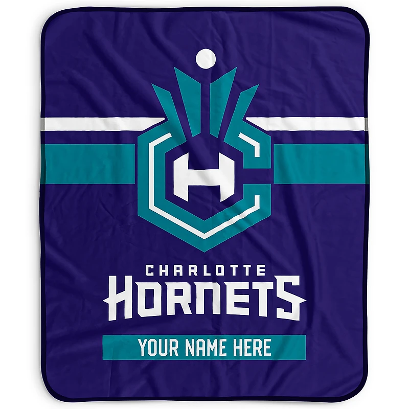 Pegasus Charlotte Hornets 50" x 60" Stripes Personalized Fleece Blanket