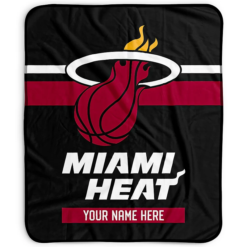 Pegasus Miami Heat 50" x 60" Stripes Personalized Fleece Blanket