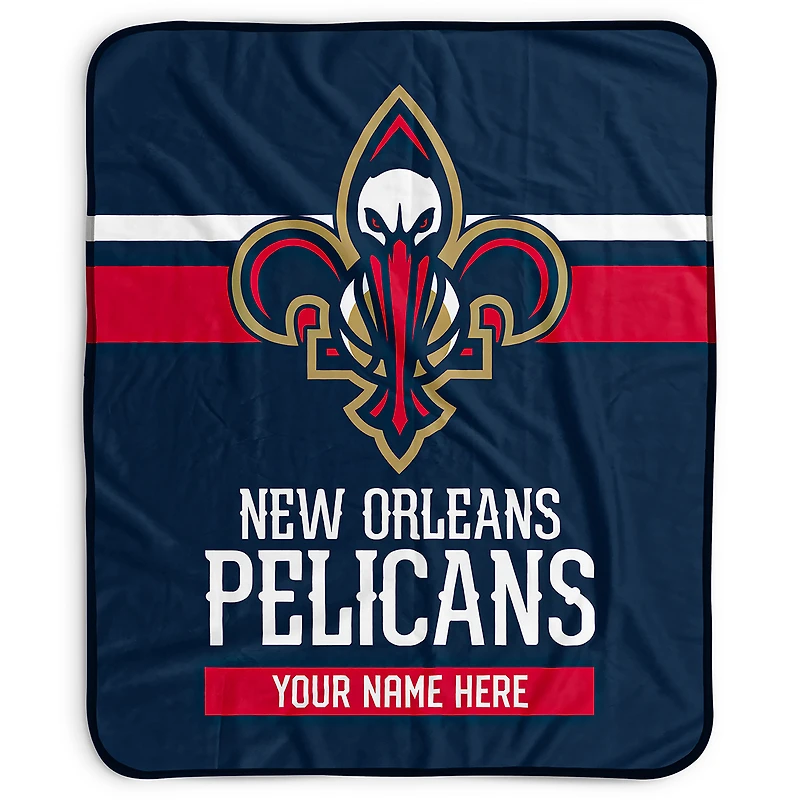 Pegasus New Orleans Pelicans 50" x 60" Stripes Personalized Fleece Blanket