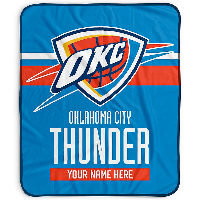 Pegasus Oklahoma City Thunder 50" x 60" Stripes Personalized Fleece Blanket