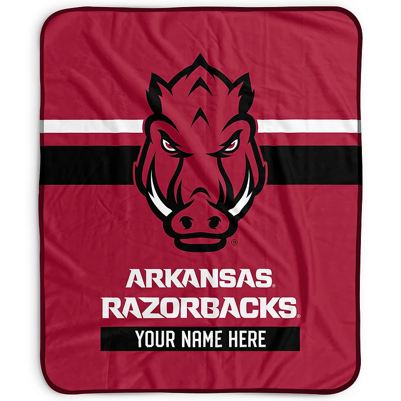 Pegasus Arkansas Razorbacks 50" x 60" Stripes Personalized Fleece Blanket