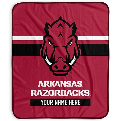 Pegasus Arkansas Razorbacks 50" x 60" Stripes Personalized Fleece Blanket