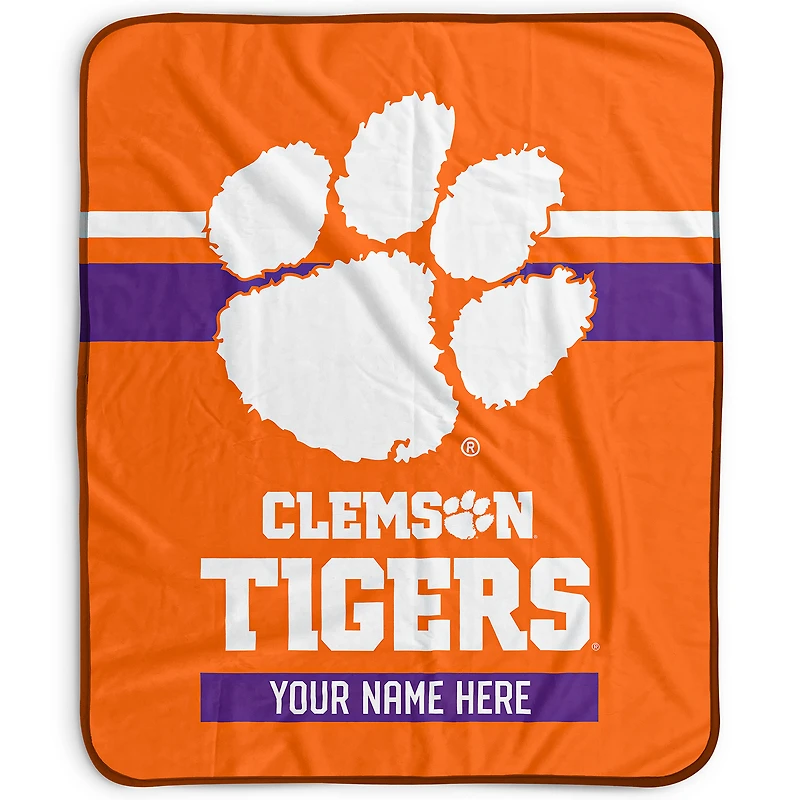 Pegasus Clemson Tigers 50" x 60" Stripes Personalized Fleece Blanket