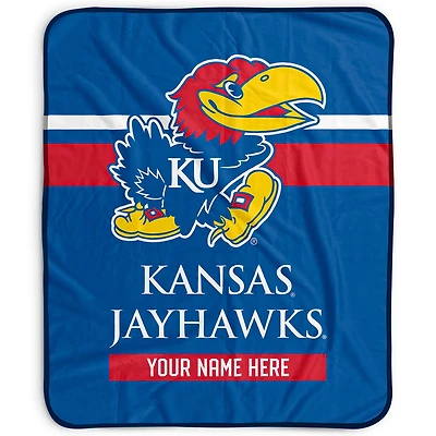 Pegasus Kansas Jayhawks 50" x 60" Stripes Personalized Fleece Blanket