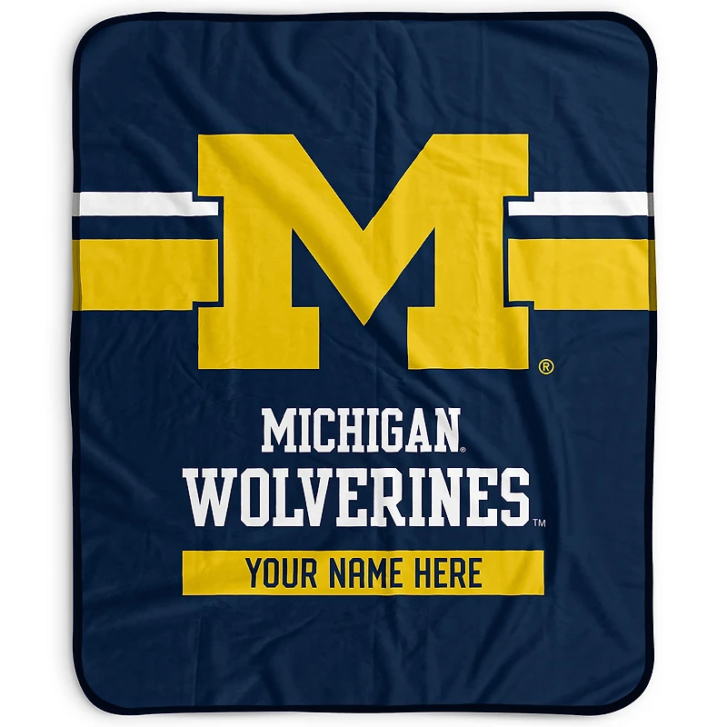 Pegasus Michigan Wolverines 50" x 60" Stripes Personalized Fleece Blanket
